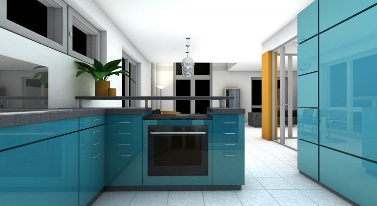 Cuisine en 3D pour un logement neuf